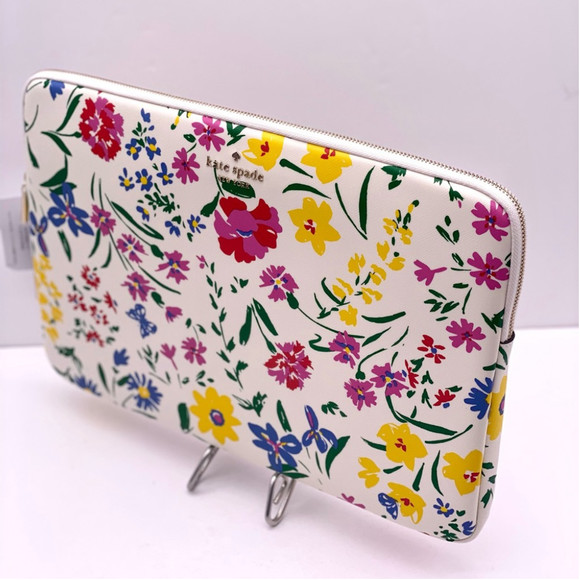 Kate Spade staci I-zip universal laptop sleeve garden bouquet - Picture 4 of 11